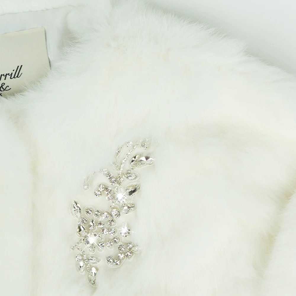 184. NWT WOMENS SHERRILL & BROS. PHOEBE M GENUINE RABBIT FUR JACKET - Picture 3 of 5